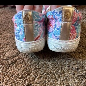 Lilly Pulitzer Floral Sneakers with Gold Detail
